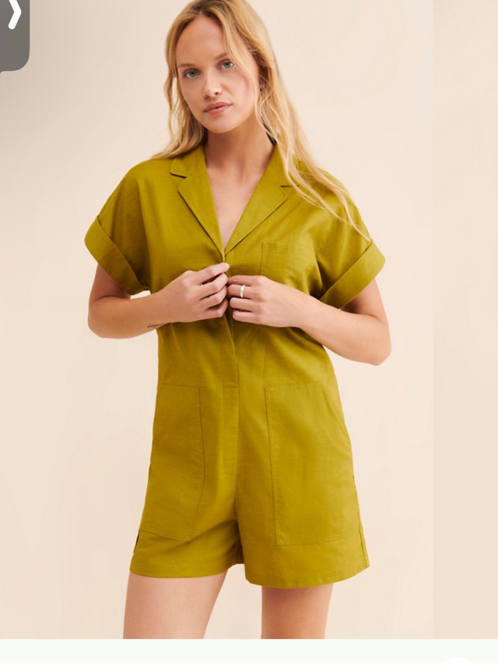 Mare Mare Collared Short Sleeve Play Suit by Anthropologie size XS